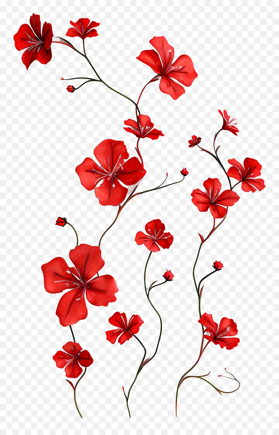 الزهور الحمراء，بتلات PNG