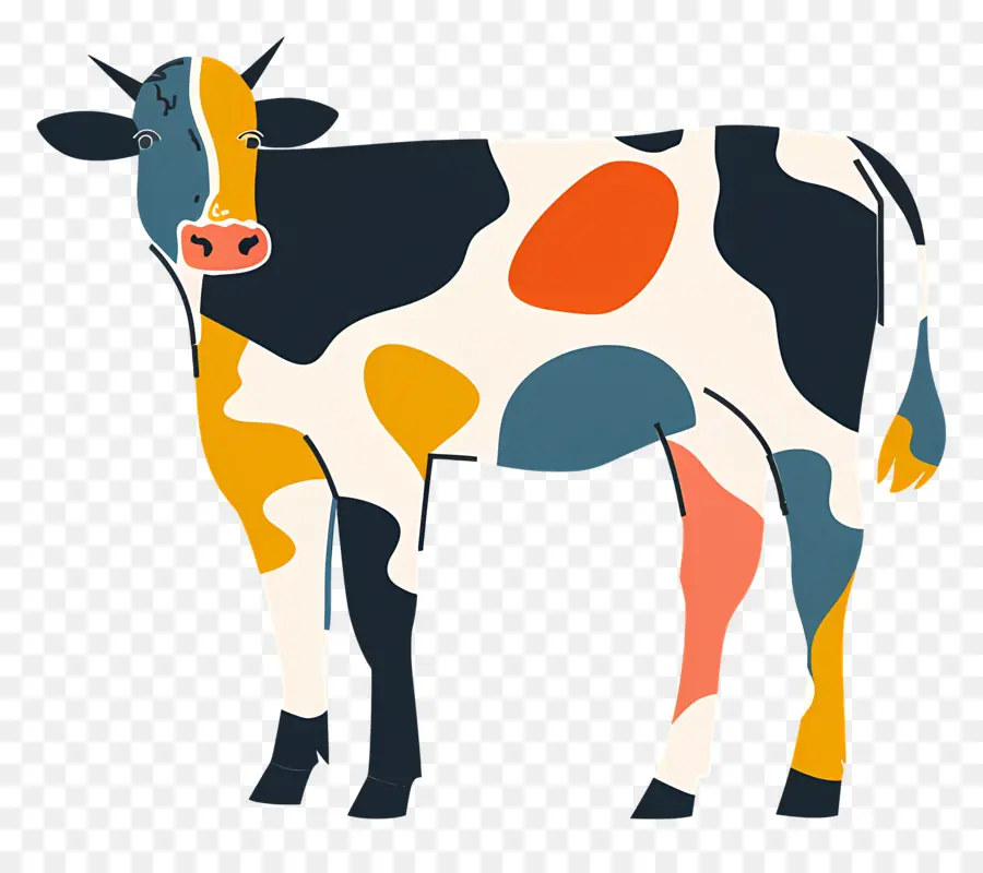 البقرة，الأسود والأبيض نمط PNG