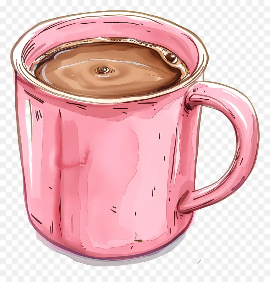 كوب القهوة الوردي，الوردي القدح PNG