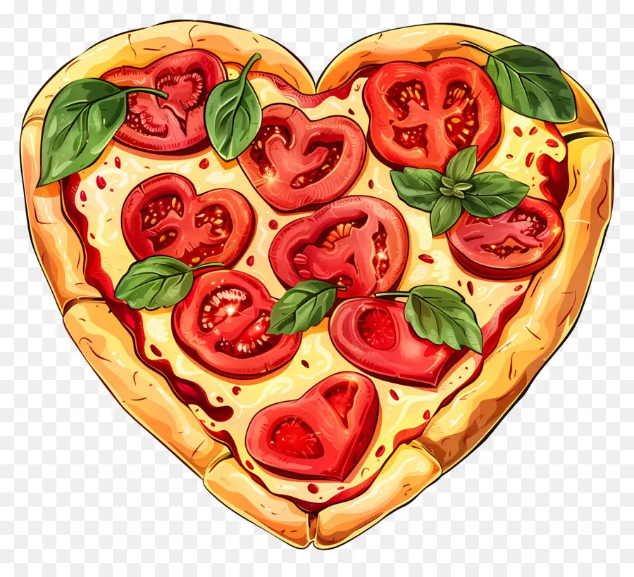 البيتزا على شكل قلب，مكونات البيتزا PNG