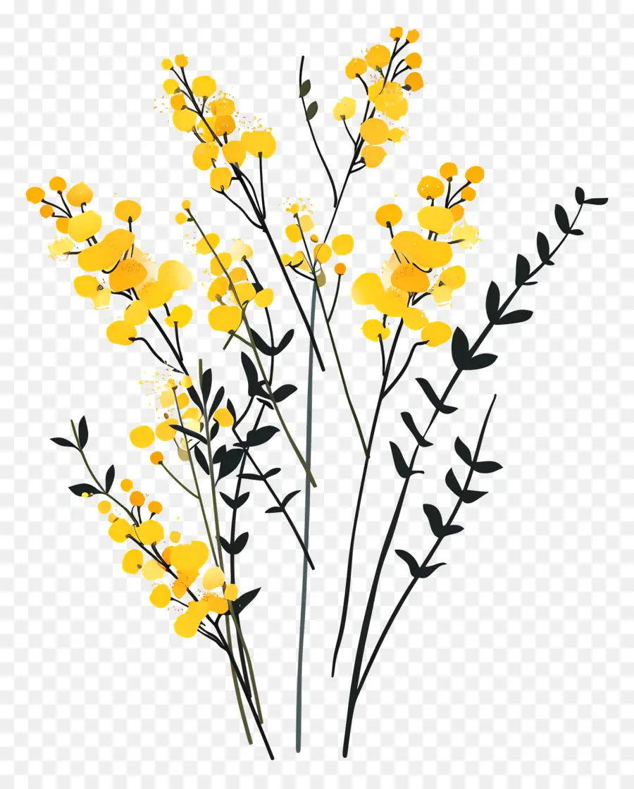 زهور ميموزا，الزهور الصفراء PNG