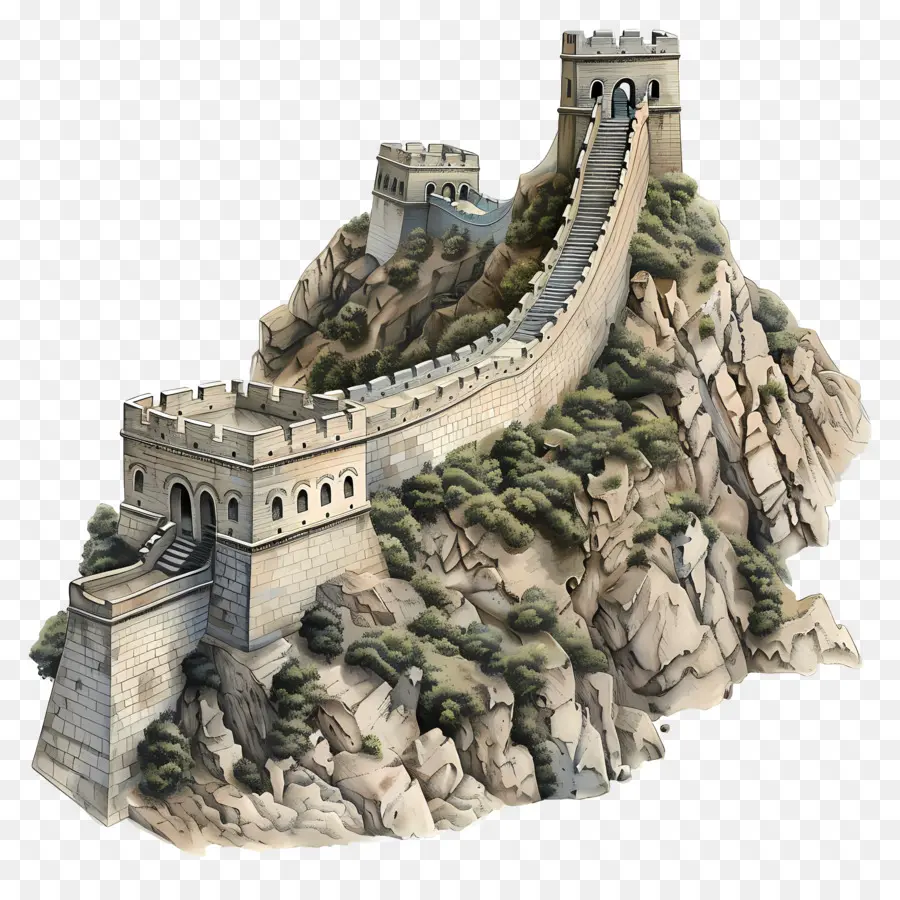 سور الصين العظيم，جدار الحجر PNG