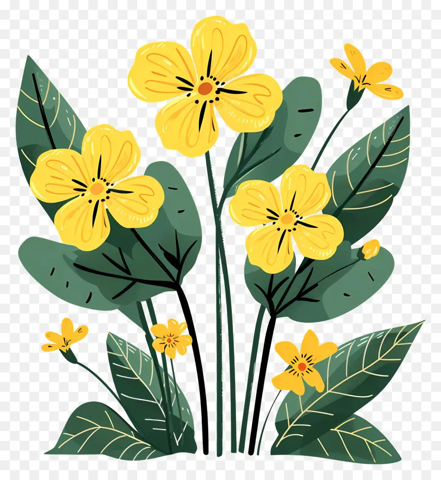 زهرة الربيع，الزهور الصفراء PNG