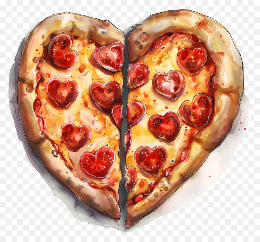 البيتزا على شكل قلب，بيتزا على شكل قلب PNG