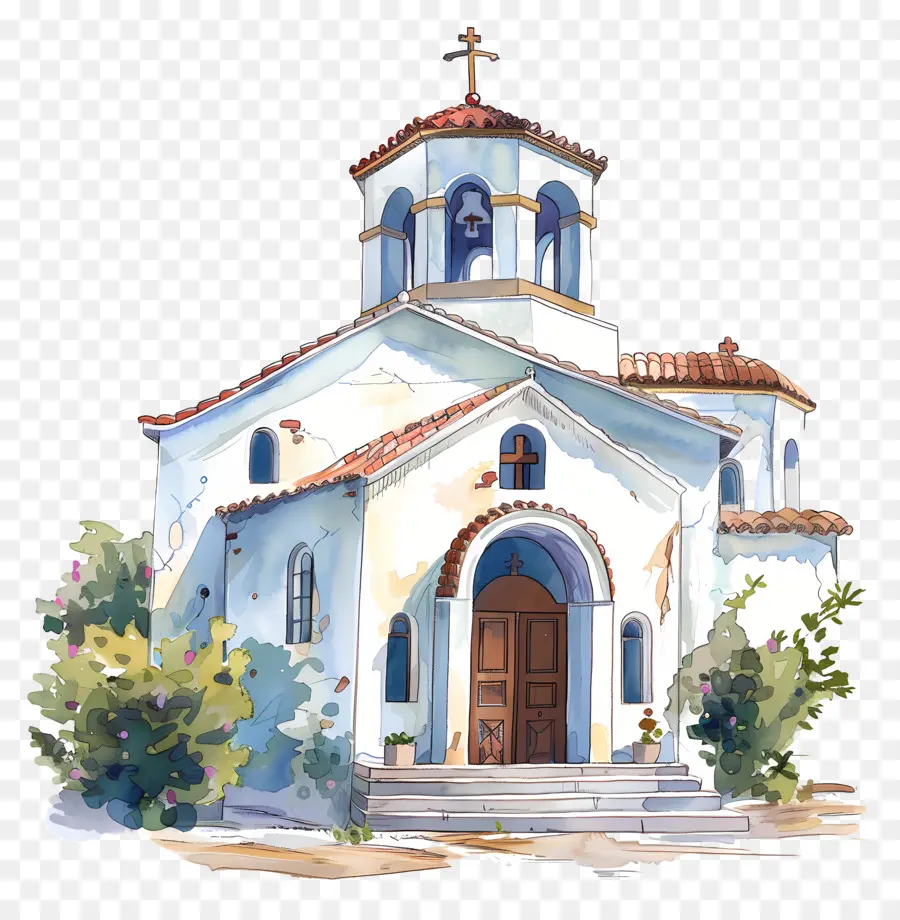 الكنيسة الأرثوذكسية اليونانية，الرسم بالألوان المائية PNG