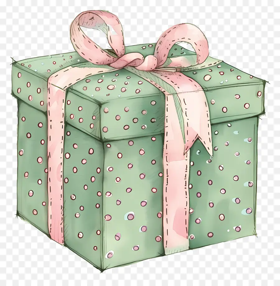 هدية مربع，علبة هدية خضراء PNG