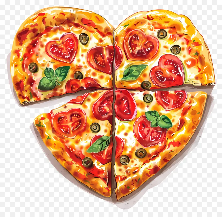 البيتزا على شكل قلب，الطبقة PNG