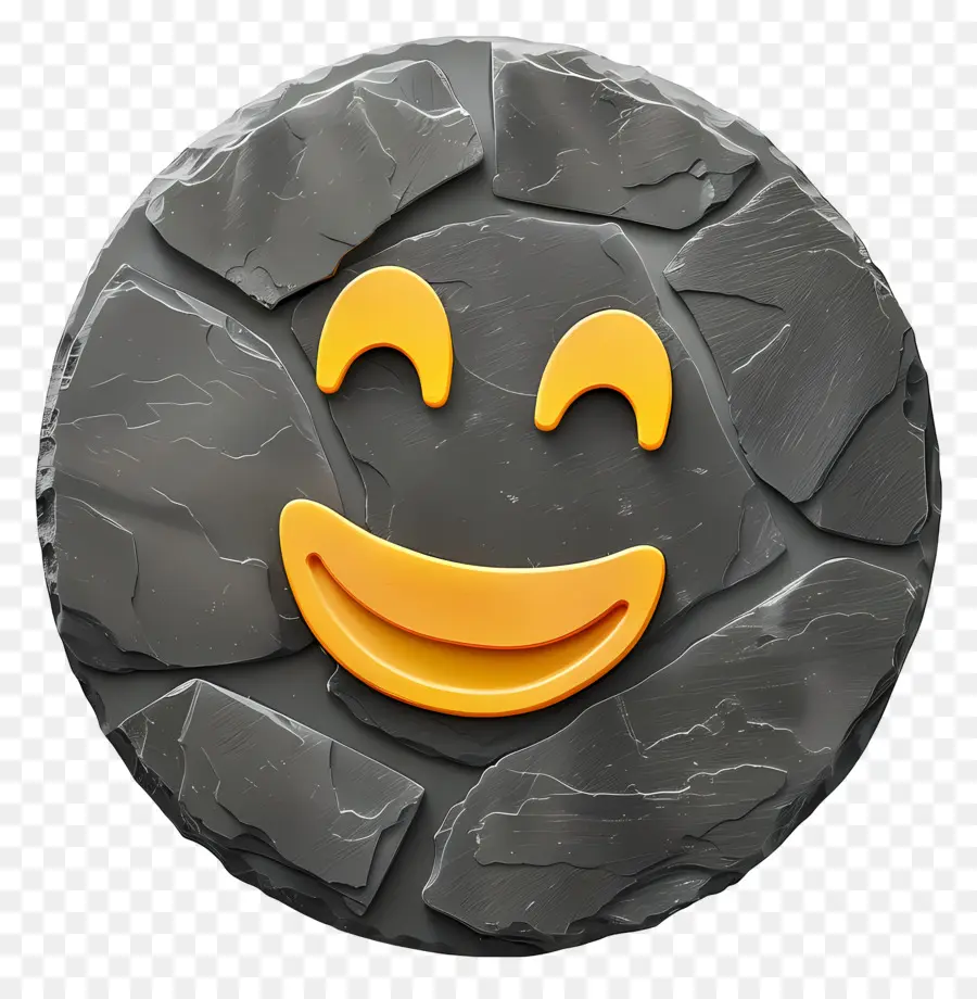 الرموز التعبيرية，الوجه المبتسم الصخري PNG