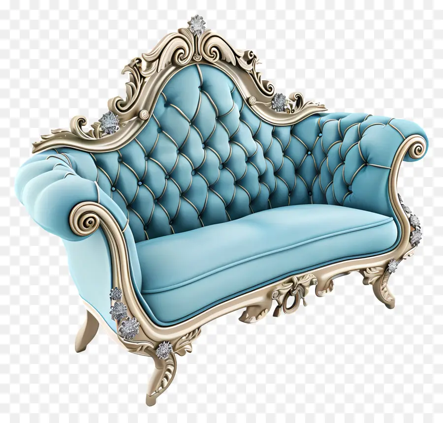 أريكة，الأريكة الأزرق المخملي PNG