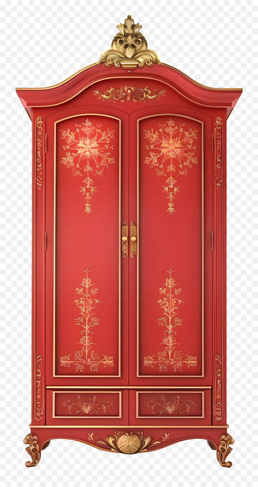 خزانة，حمراء خشبية Armoire PNG