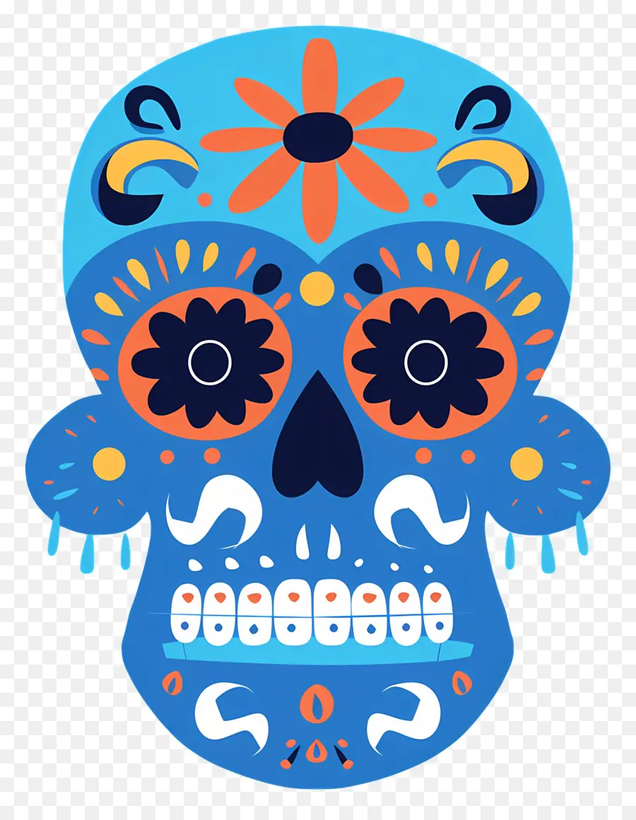 المكسيكي الجمجمة，جمجمة ملونة PNG