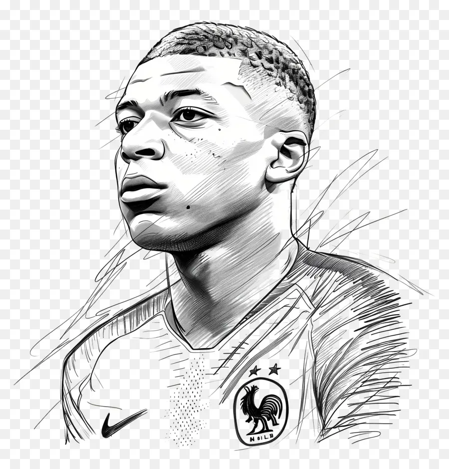 Kylian Mbappé，رسم رسم PNG