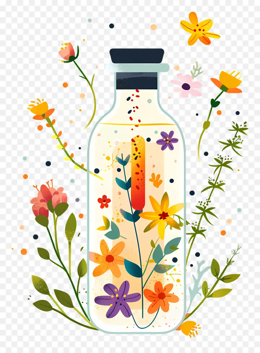 جوهر الزهور，المياه زجاجة PNG