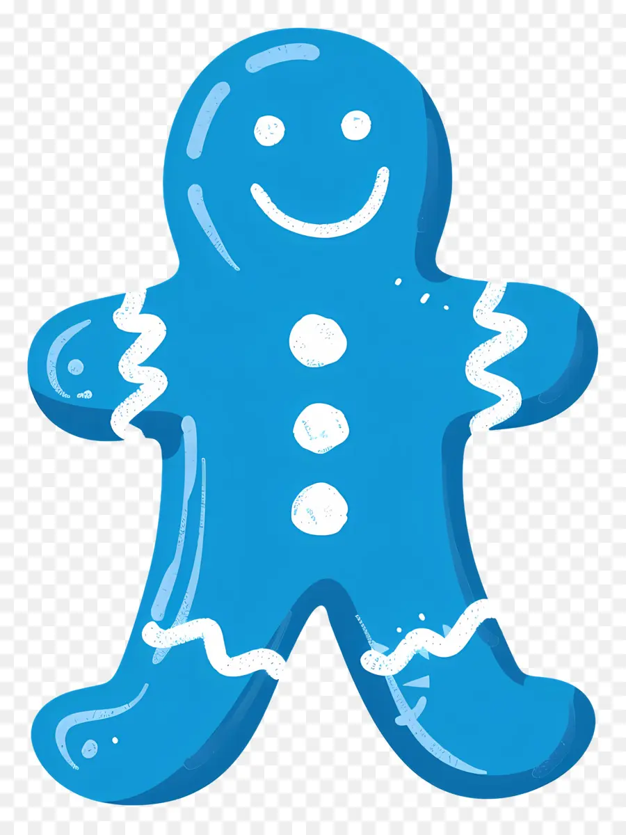 رجل كعكة الزنجبيل，الأزرق PNG