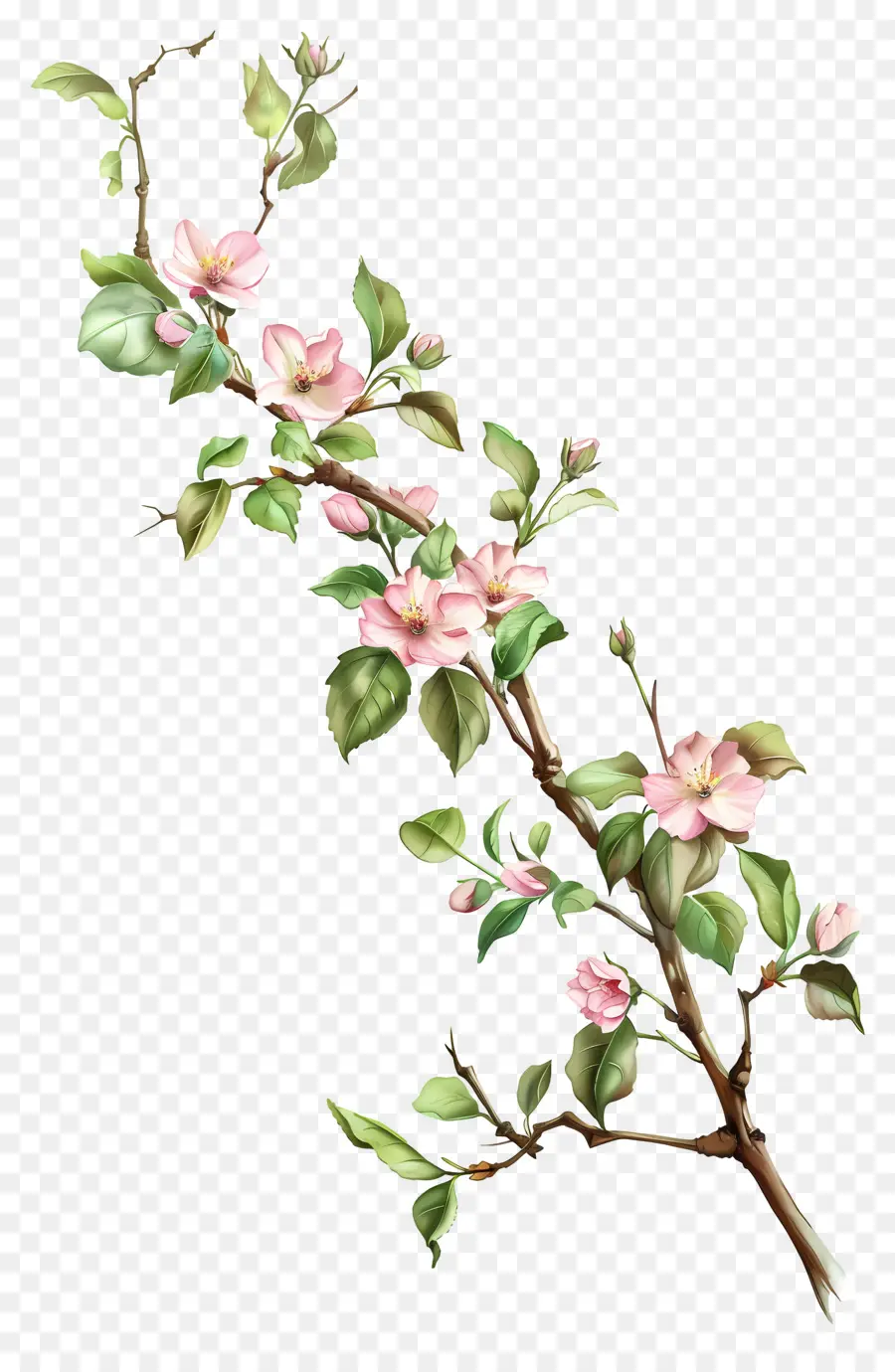 الزهور الوردية，أزهار شجرة التفاح PNG