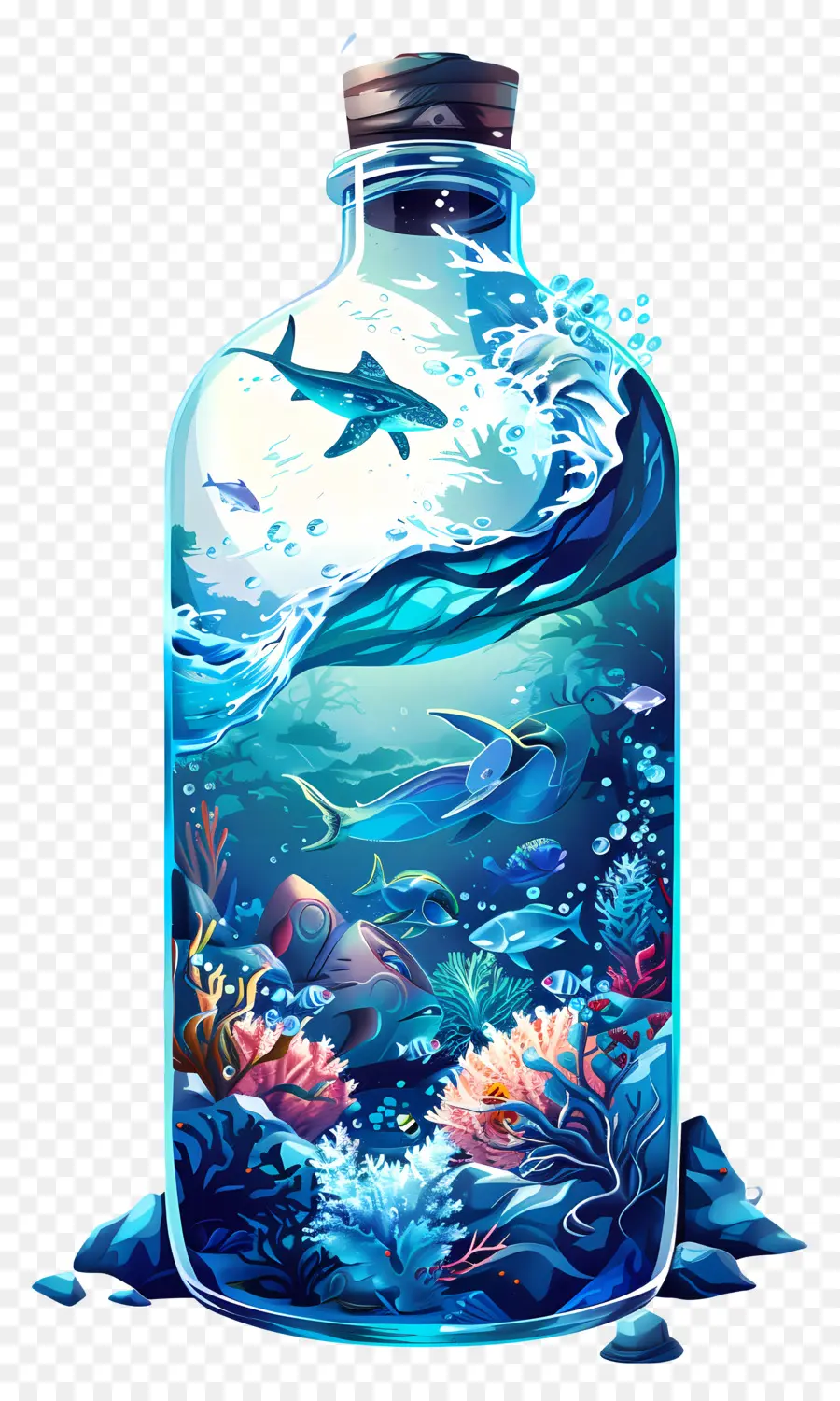 المحيط في زجاجة，المحيط PNG