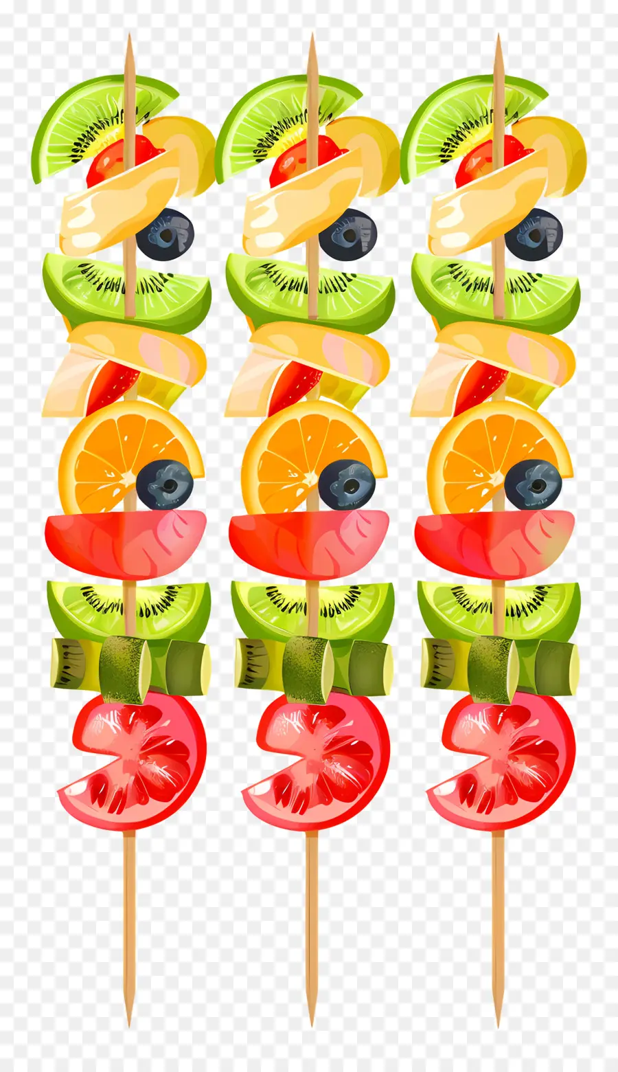 أسياخ الفاكهة，طبق الفاكهة والخضروات PNG