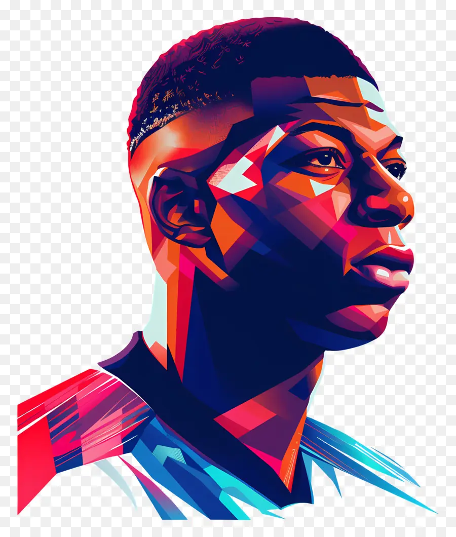 Kylian Mbappé，مما يجعل 3D PNG