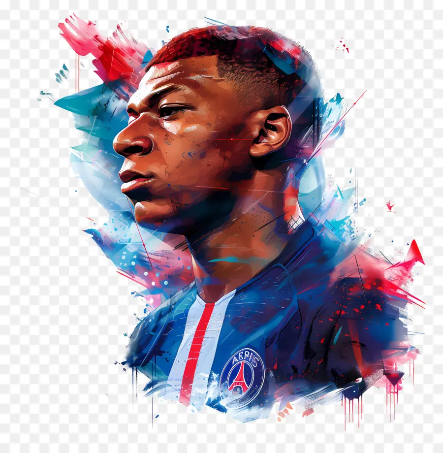 Kylian Mbappé，عيون مكثفة PNG