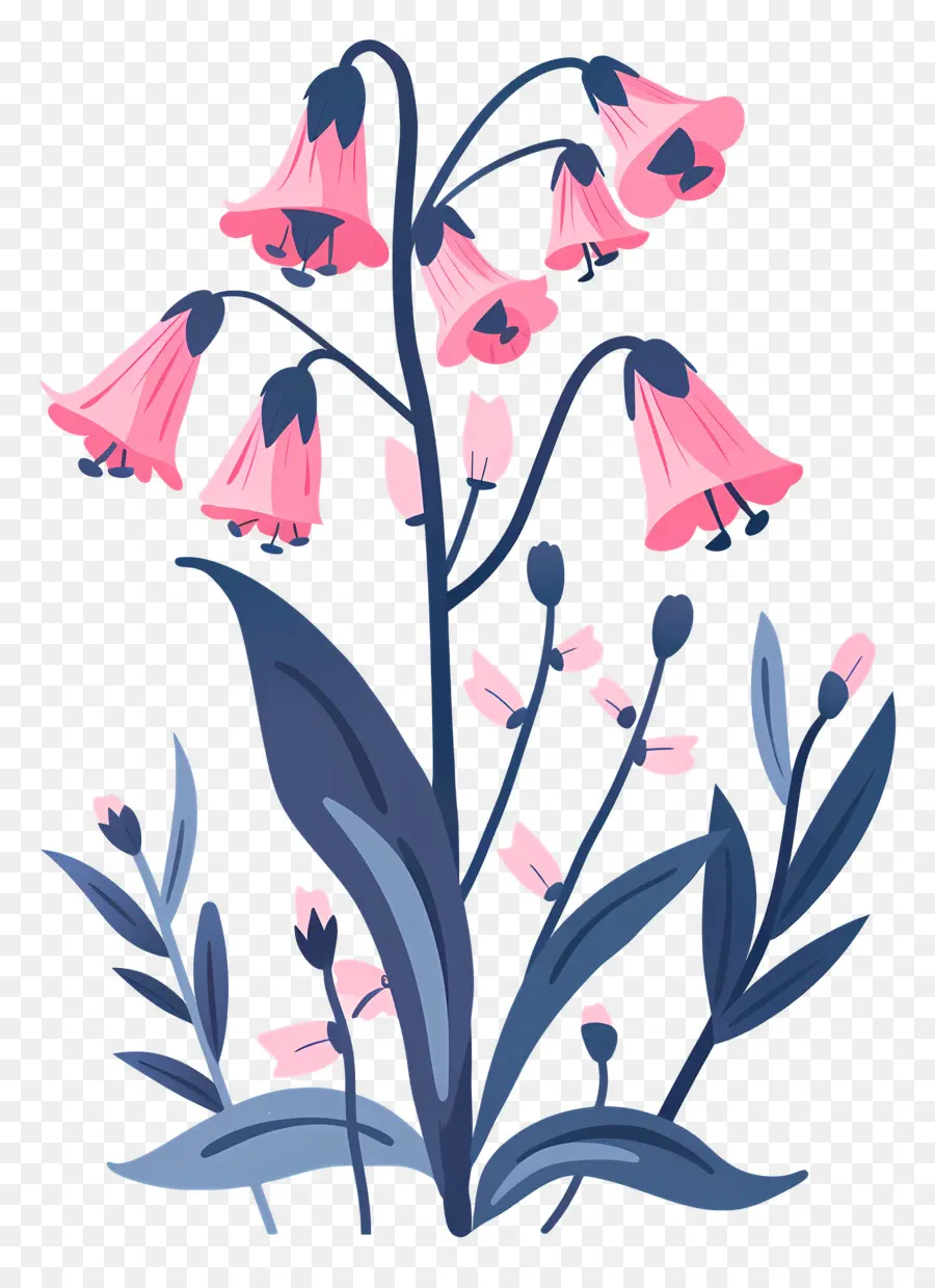 البلوبلز，الزهور الوردية PNG