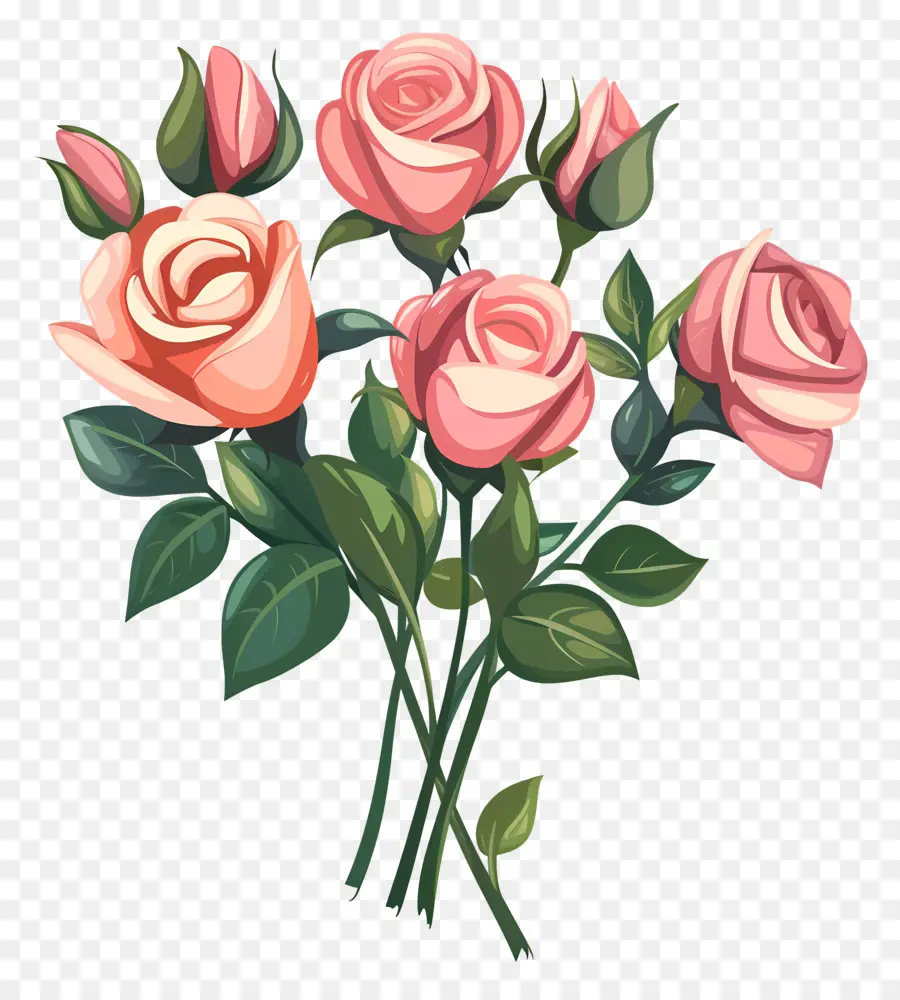 باقة من الورود，الوردي الورود PNG
