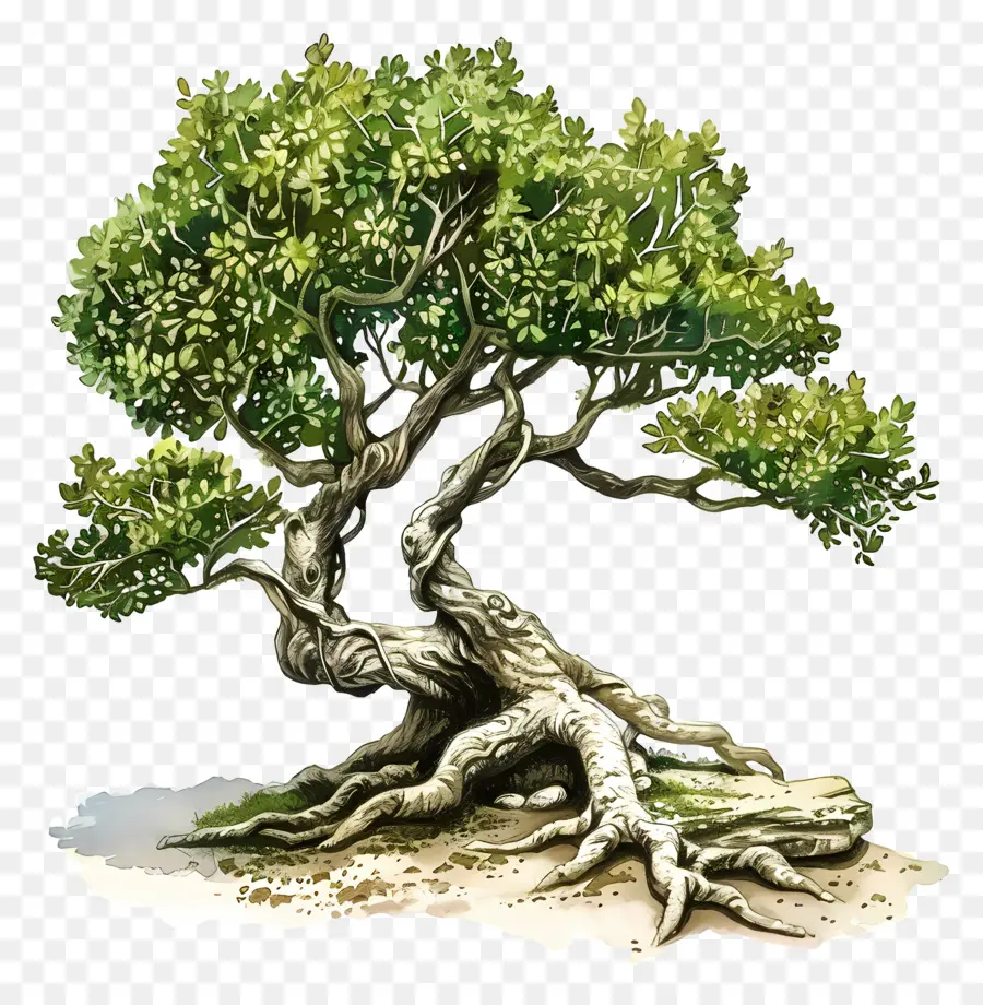 الشجرة ذات الجذور，شجرة بونساي PNG