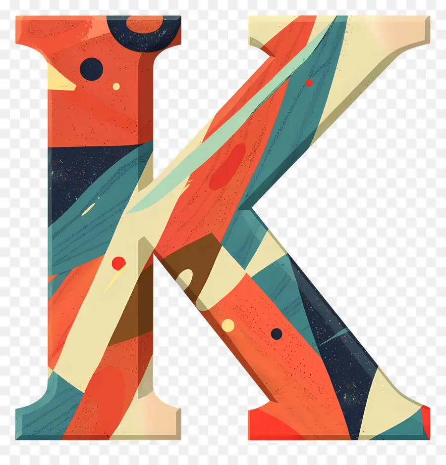 حرف K，تصميم مجردة PNG