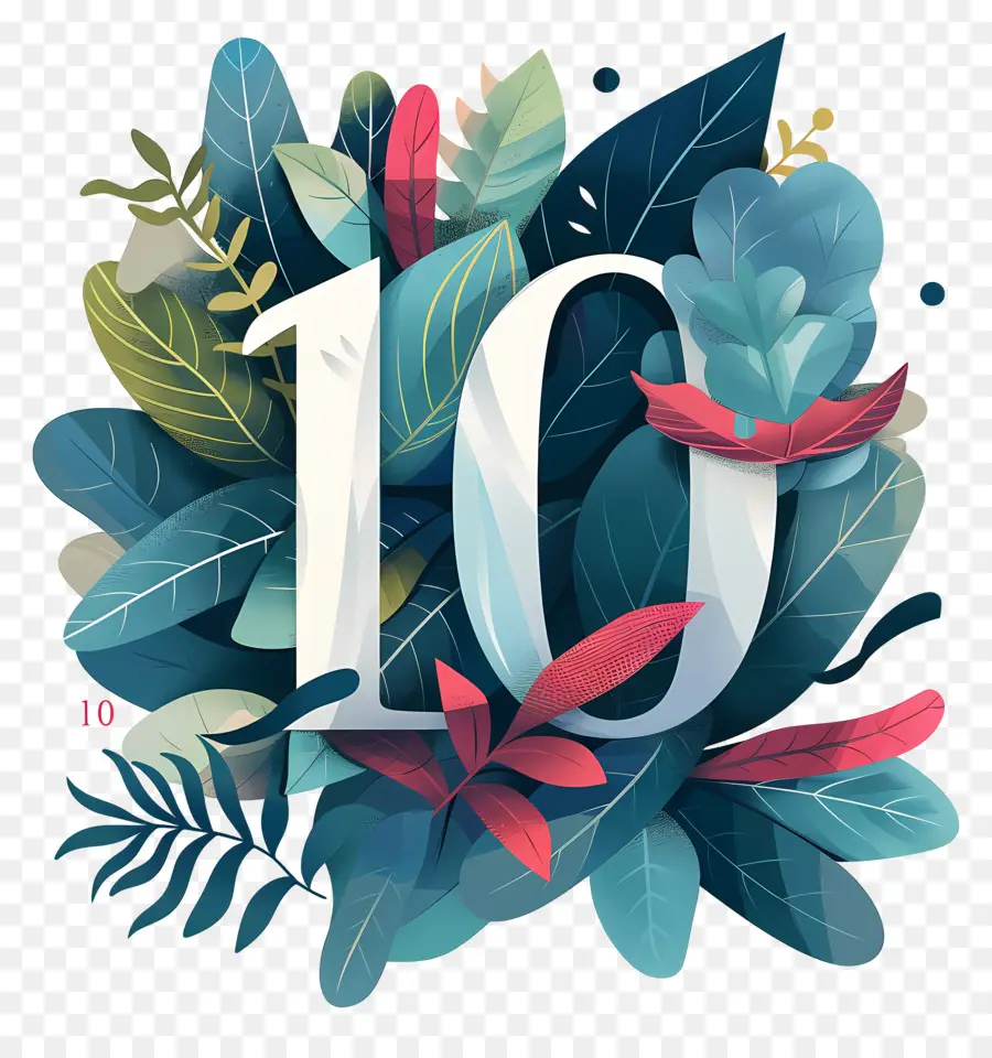 عدد 10，تصميم شعار PNG