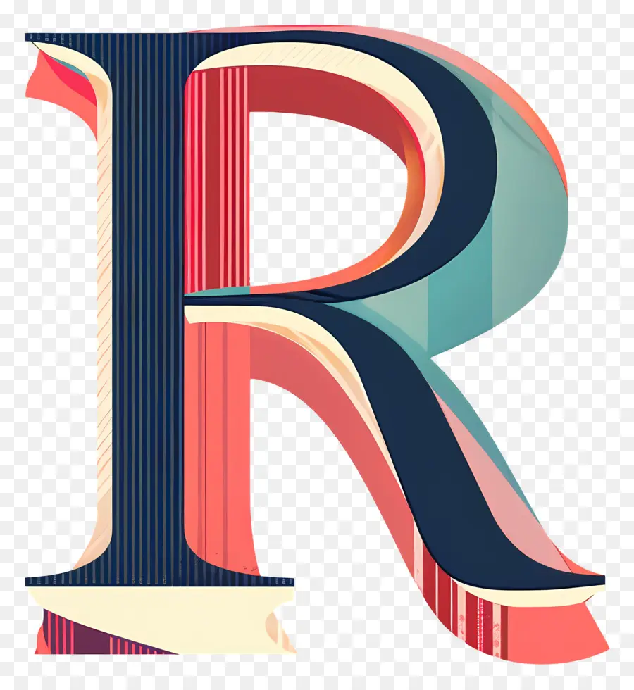 حرف R，الملونة PNG