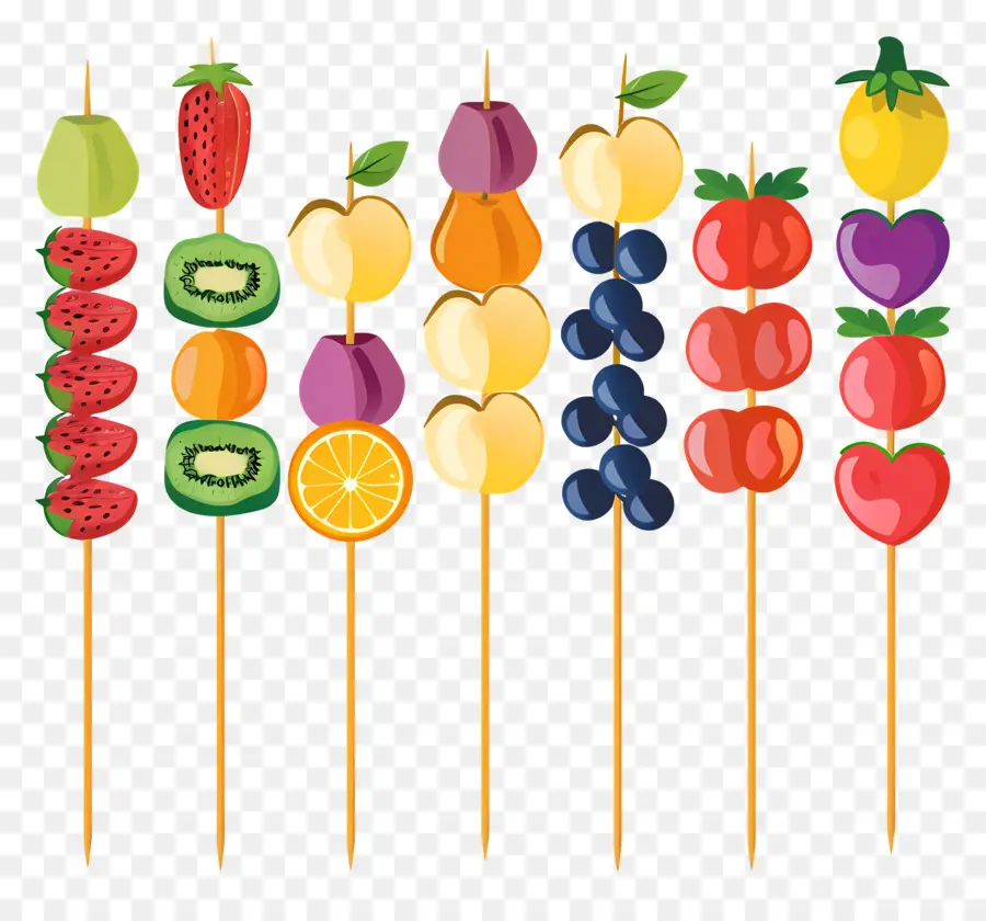 أسياخ الفاكهة，الفواكه والخضروات PNG