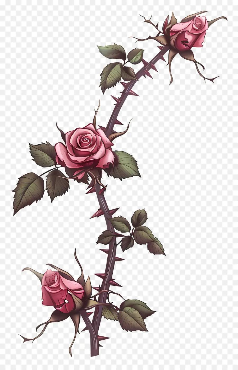 روز الأشواك，الوردي الورود PNG
