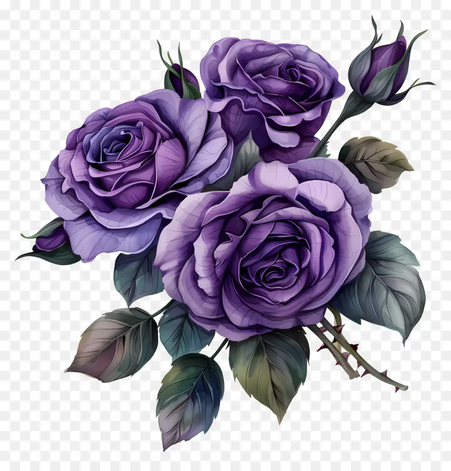 باقة من الورود，الورد الأرجواني PNG
