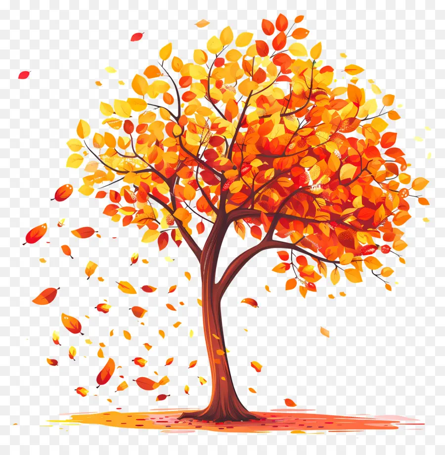 شجرة الخريف，أوراقها PNG