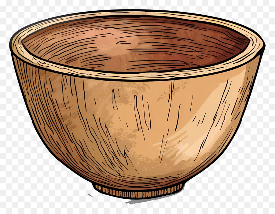 وعاء خشبي，Handdrawn PNG