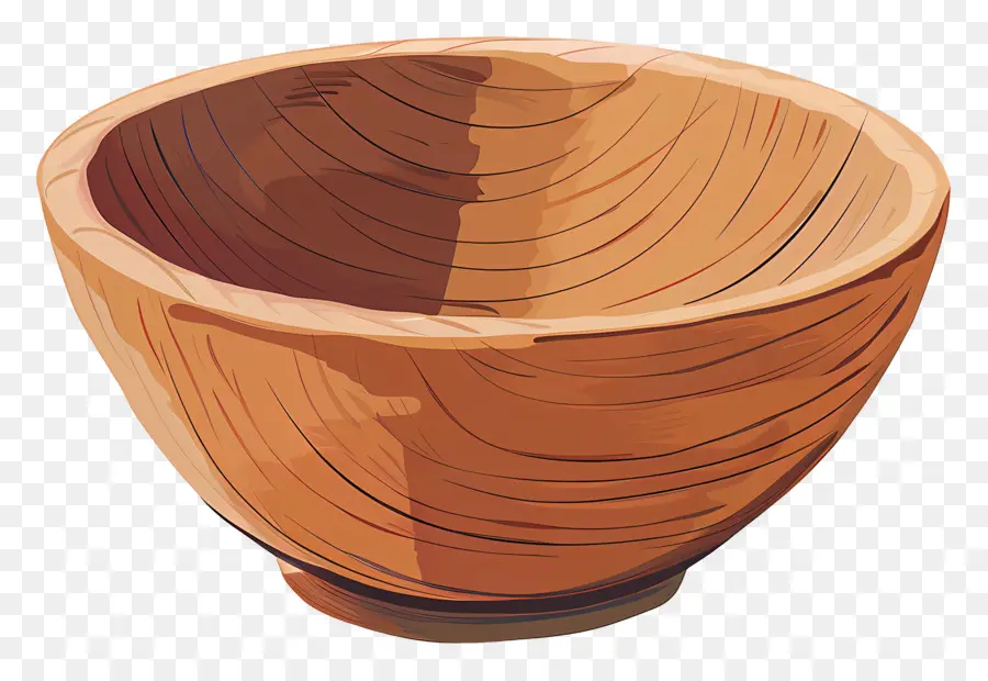 وعاء خشبي，رسمت PNG