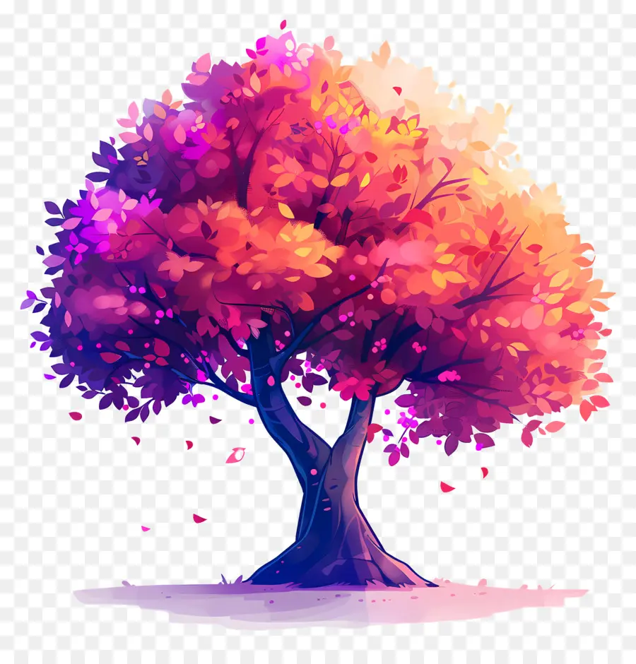شجرة，شجرة ملونة PNG
