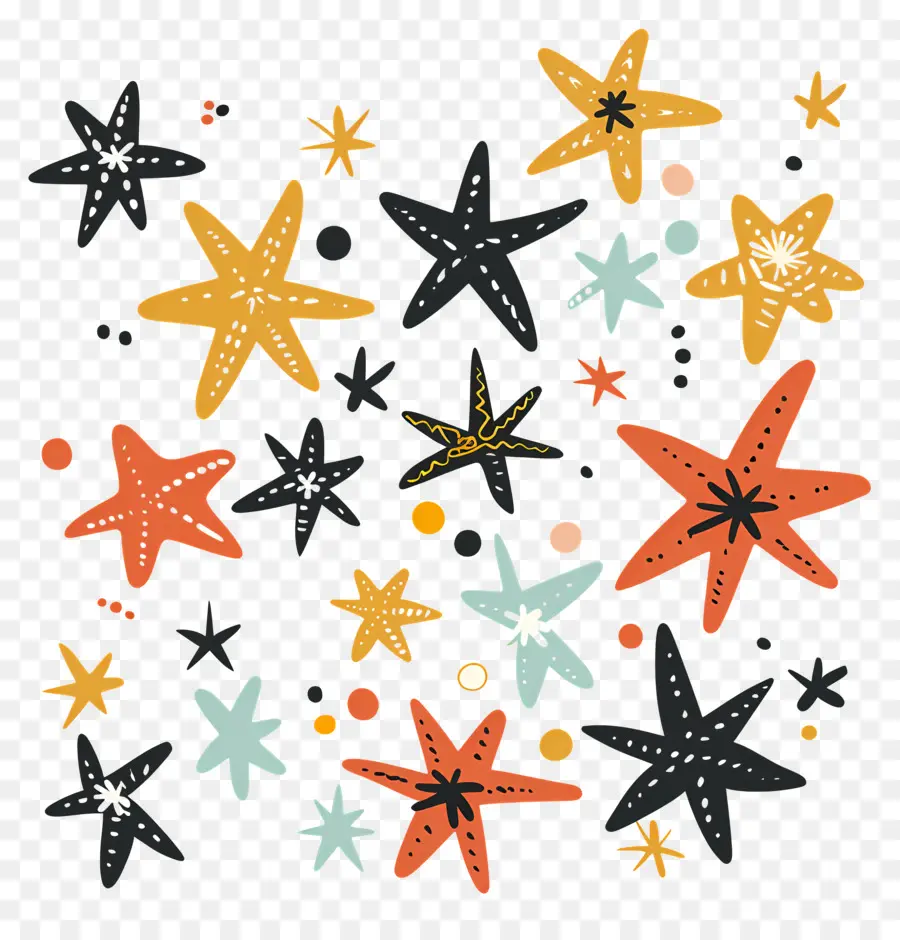 عيد الميلاد نجوم，نجم البحر PNG