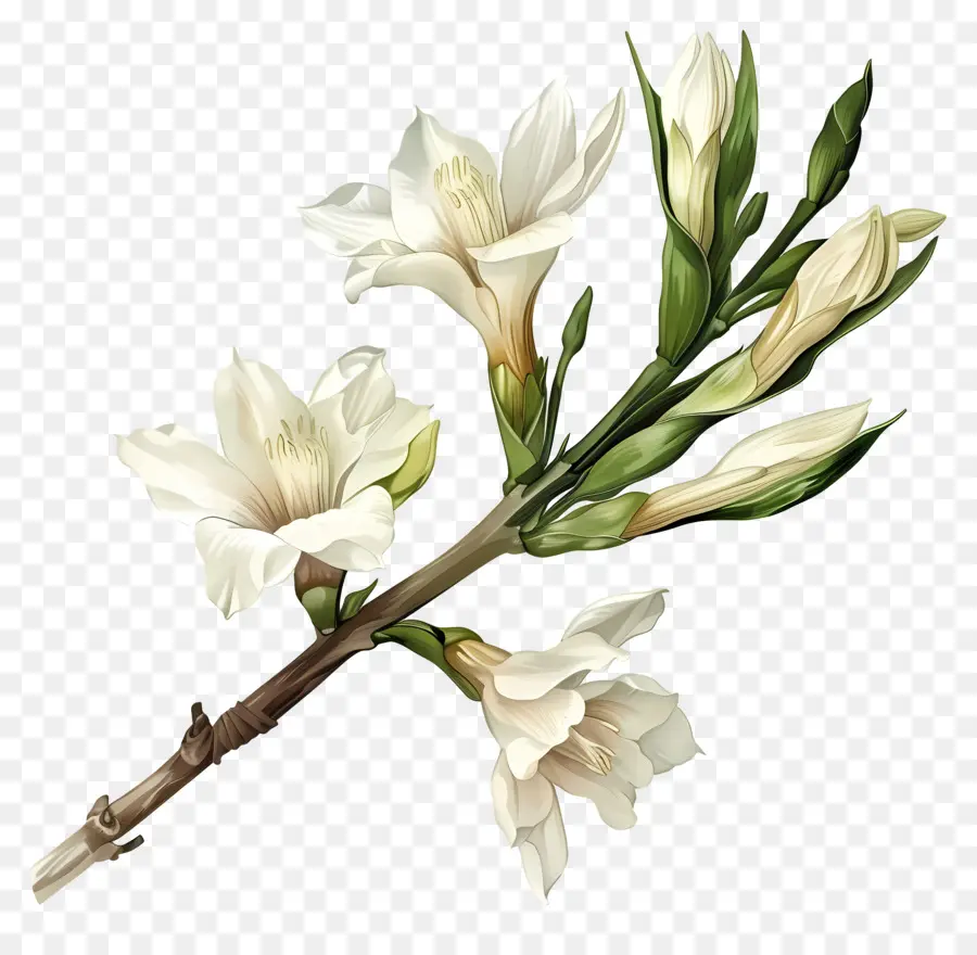 زهرة السل，زهرة بيضاء PNG