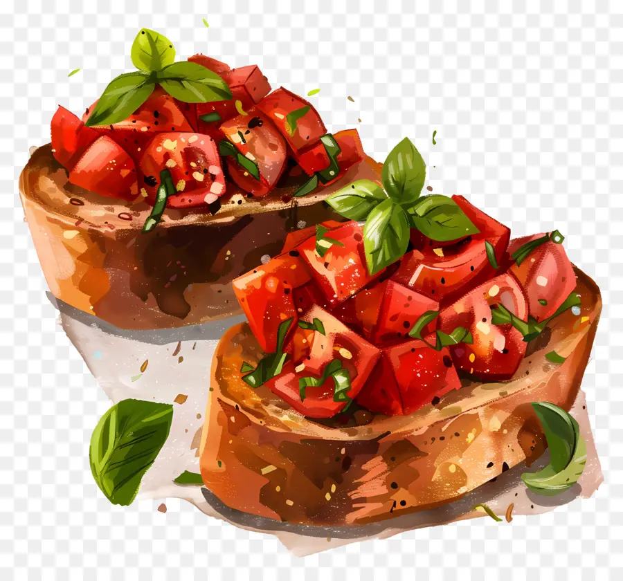 بروشيتا，الطماطم PNG