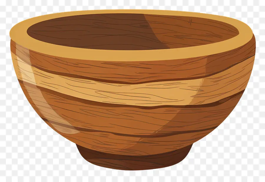 وعاء خشبي，البني PNG