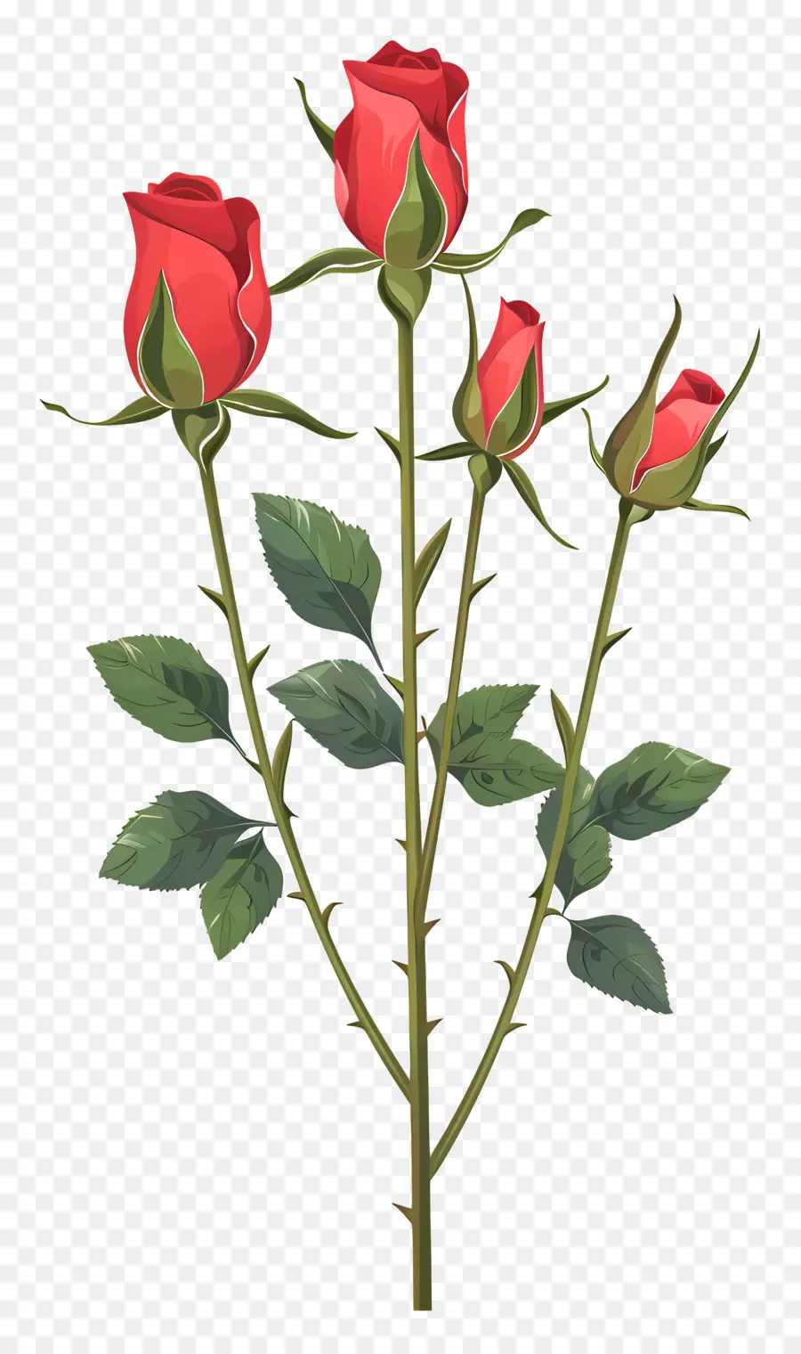 براعم الورود，الورود الحمراء PNG