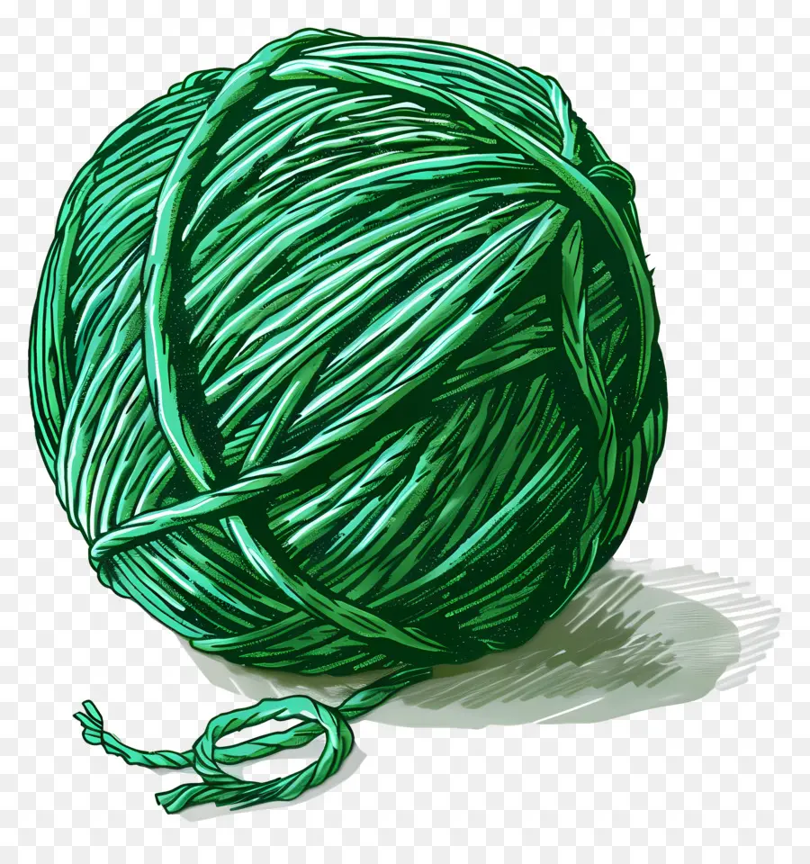 كرة الغزل الخضراء，الغزل المعقدة PNG