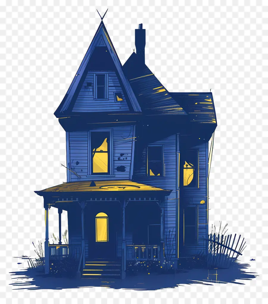 منزل مسكون，منزل مسكون الأزرق PNG