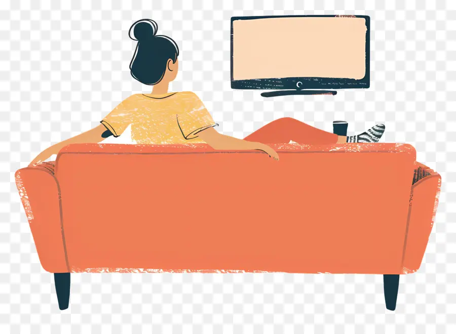 امرأة，مشاهدة التلفزيون PNG