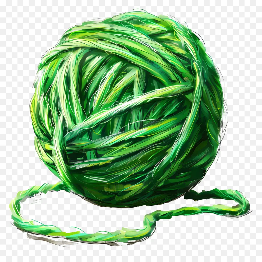 كرة الغزل الخضراء，غزل PNG