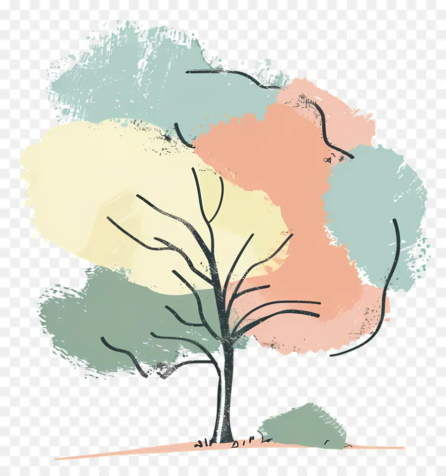 الكرتون شجرة，شجرة مطلية PNG