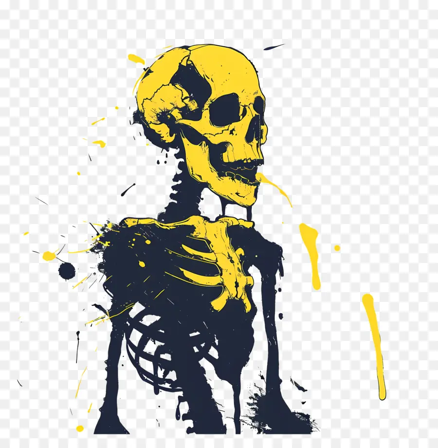الهيكل العظمي，الأسود والأصفر PNG