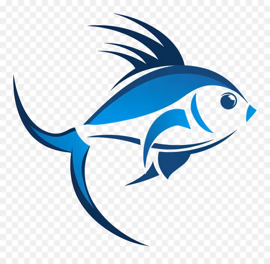 تصميم بسيط，السمك الأزرق PNG