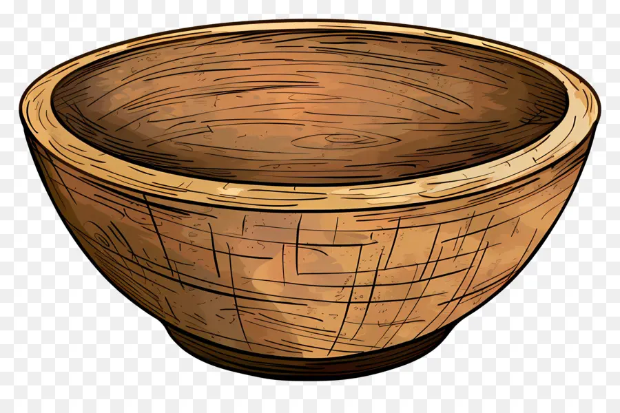 وعاء خشبي，وصمة عار داكنة PNG