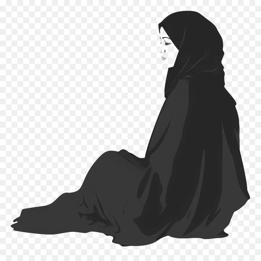 امرأة في الحجاب，التأمل PNG